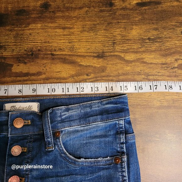 Madewell Jeans 30 Button Fly Skinny 10" High Rise Rosecliff Wash H6319 Stretch - Picture 7 of 12